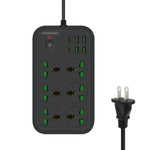 T24 2m 3000W 6プラグ + PD + 4 USBポート 多機能 耐火ソケット スイッチ付き、UKプラグ、USプラグ
