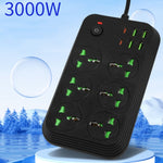 T24 2m 3000W 6プラグ + PD + 4 USBポート 多機能 耐火ソケット スイッチ付き、UKプラグ、USプラグ