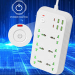 T24 2m 3000W 6プラグ + PD + 4 USBポート 多機能 耐火ソケット スイッチ付き、UKプラグ、USプラグ