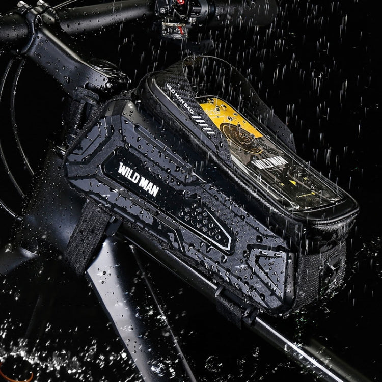 WILD MAN M30 1L ハードシェルマウンテンバイクフロントビームバッグ TPUタッチスクリーンサイクリング装備バッグ、M30（ブラック）、M30（ブラックレッド）