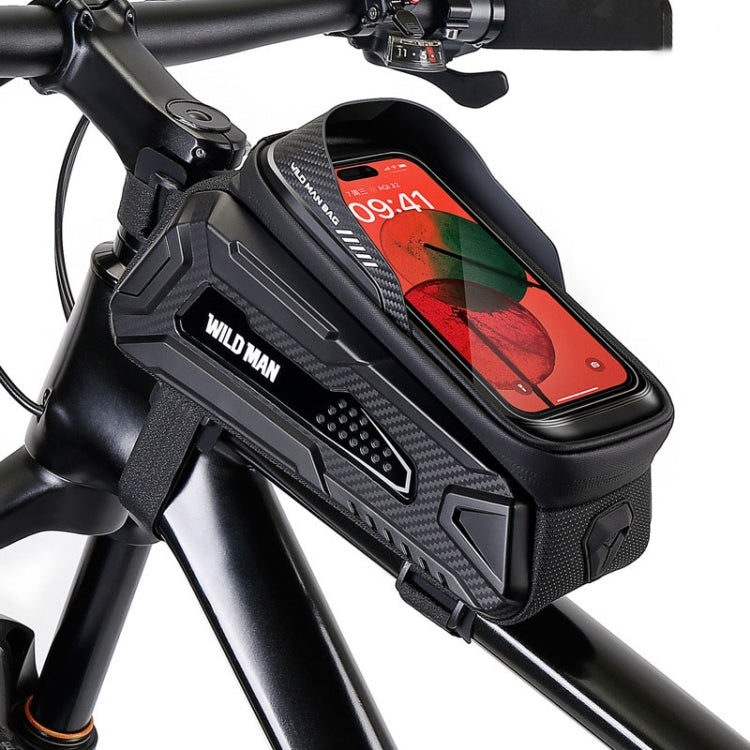 WILD MAN M30 1L ハードシェルマウンテンバイクフロントビームバッグ TPUタッチスクリーンサイクリング装備バッグ、M30（ブラック）、M30（ブラックレッド）