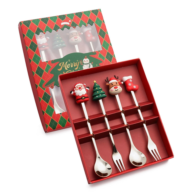 4個入り／パック クリスマスキャラクタードール ステンレス製カトラリーセット スプーン・フォーク・デザートスプーン