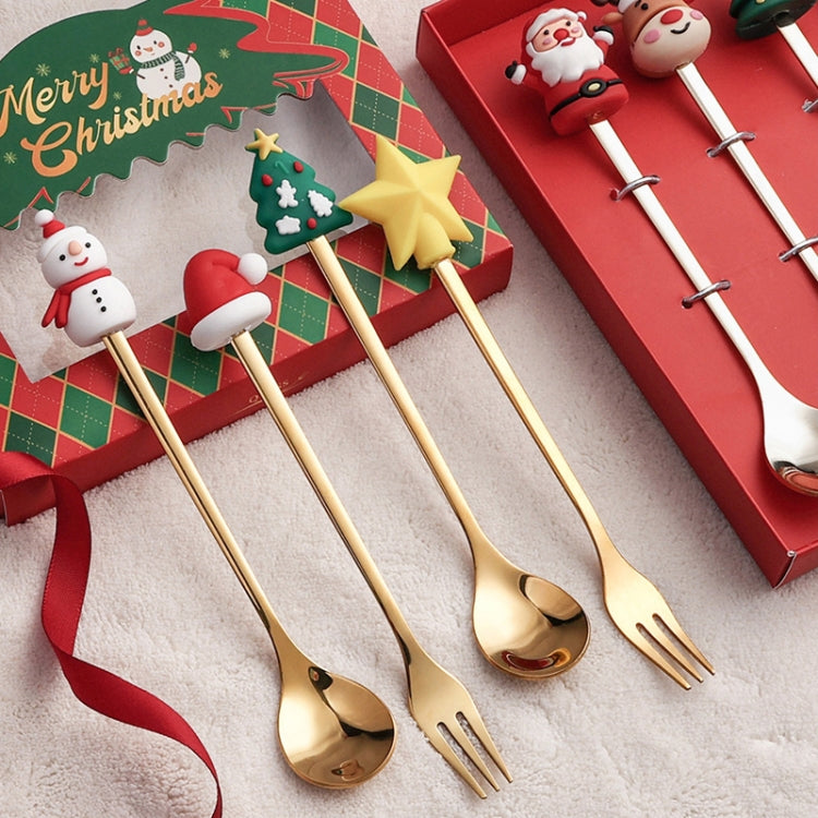 4個入り／パック クリスマスキャラクタードール ステンレス製カトラリーセット スプーン・フォーク・デザートスプーン