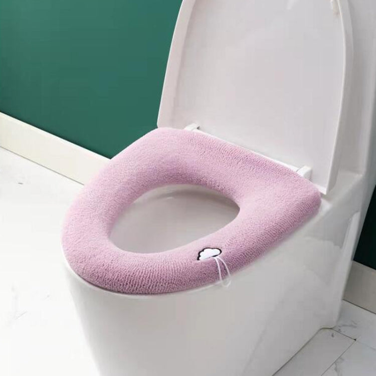 ユニバーサルニット洗えるトイレパッド ホーム厚手暖かいトイレカバー、ハンドル付きピンク、ハンドル付きグレー、ハンドル付きブルー、フラットピンク、フラットグレー、フラットブルー