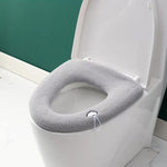 ユニバーサルニット洗えるトイレパッド ホーム厚手暖かいトイレカバー、ハンドル付きピンク、ハンドル付きグレー、ハンドル付きブルー、フラットピンク、フラットグレー、フラットブルー