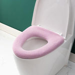 ユニバーサルニット洗えるトイレパッド ホーム厚手暖かいトイレカバー、ハンドル付きピンク、ハンドル付きグレー、ハンドル付きブルー、フラットピンク、フラットグレー、フラットブルー