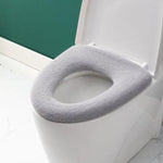 ユニバーサルニット洗えるトイレパッド ホーム厚手暖かいトイレカバー、ハンドル付きピンク、ハンドル付きグレー、ハンドル付きブルー、フラットピンク、フラットグレー、フラットブルー
