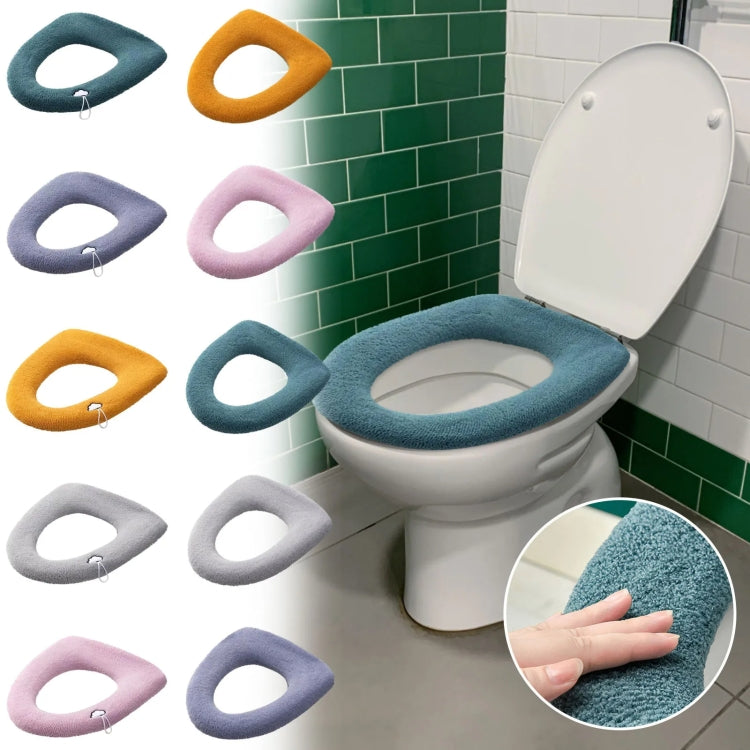 ユニバーサルニット洗えるトイレパッド ホーム厚手暖かいトイレカバー、ハンドル付きピンク、ハンドル付きグレー、ハンドル付きブルー、フラットピンク、フラットグレー、フラットブルー