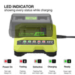 36-40V 工具切断機用バッテリーチャージャー、RYOBI PO401 / PO403 / PO400対応、US、EU、UK、AU