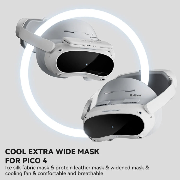 PICO 4用Hibloks VRグラスフェイスクッションプロテクターパッド ファン付き, PUコットン1個, PUコットン2個, アイスシルク1個, アイスシルク2個