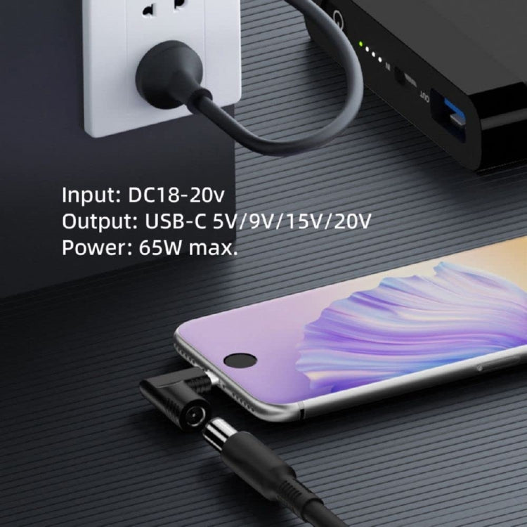 65W メスからType-C オス DC電源からPD電源ノートパソコン多機能アダプター、7.9x0.9mm A、7.4x0.6mm B、スクエアポート C、6.5x1.4mm D、6.3x3.0mm E、5.5x2.5mm F、5.5x2.1mm G、5.5x1.7mm H、5.5x1.0mm I、4.8x1.7mm J、4.0x1.7mm K、4.0x1.35mm L、4.5x3.0mm M
