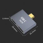 Type-C ドッキングステーション コンピューター充電データポート電源アダプター、2 x Type-C メスから2 x Type-C オス、2 x Type-C メスからType-C オス