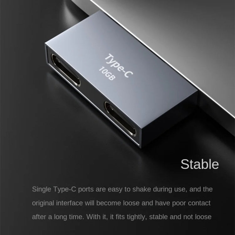 Type-C ドッキングステーション コンピューター充電データポート電源アダプター、2 x Type-C メスから2 x Type-C オス、2 x Type-C メスからType-C オス