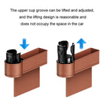 Car Seat Gap Storage Box Car Water Cup Holder Ashtray, Left Black Red, Left Carbon Fiber, Left Brown, Left Beige, Left Black, Right Black Red, Right Carbon Fiber, Right Brown, Right Beige