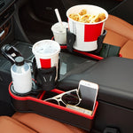 Car Seat Gap Storage Box Car Water Cup Holder Ashtray, Left Black Red, Left Carbon Fiber, Left Brown, Left Beige, Left Black, Right Black Red, Right Carbon Fiber, Right Brown, Right Beige