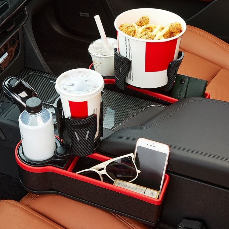Car Seat Gap Storage Box Car Water Cup Holder Ashtray, Left Black Red, Left Carbon Fiber, Left Brown, Left Beige, Left Black, Right Black Red, Right Carbon Fiber, Right Brown, Right Beige