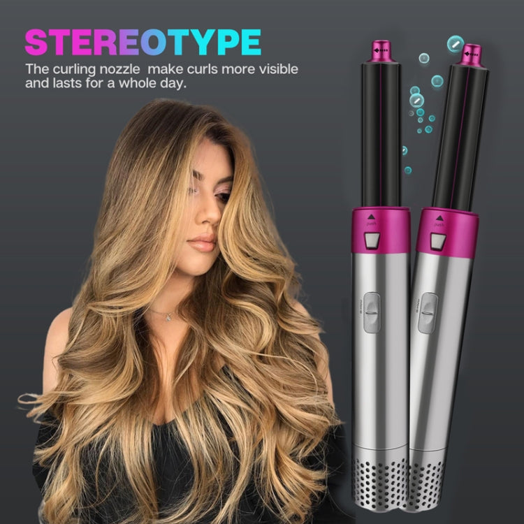 5-in-1 ホットエアコーム 自動カールアイロン スクエアモデル ヘアスタイリングコーム カール＆ストレート、USプラグ、EUプラグ、UKプラグ、AUプラグ