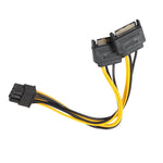 全銅 GPU グラフィックスカード 8ピンメスからダブル15ピン SATA コンピュータマザーボード電源転送ケーブル、0.2m