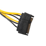 全銅 GPU グラフィックスカード 8ピンメスからダブル15ピン SATA コンピュータマザーボード電源転送ケーブル、0.2m