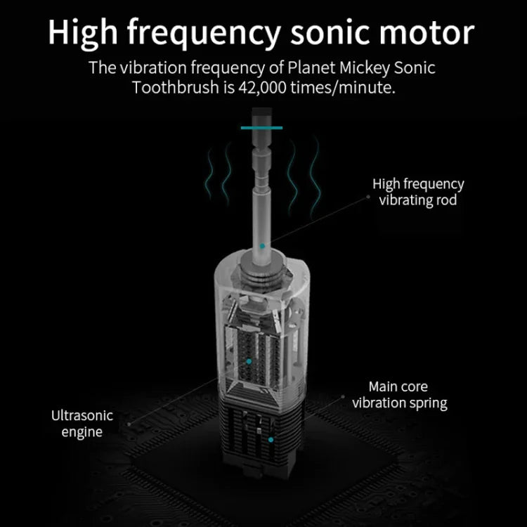 充電式超音波ソフト毛電動歯ブラシフロッサー6段階4本ブラシ付き
