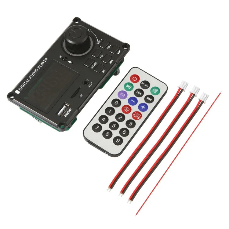 100W 12V TPA3116 カラースクリーン パワーアンプ Bluetooth デコーダーボード 録音通話対応、シリコンリモコン、小型シリコンリモコン、小型リモコン