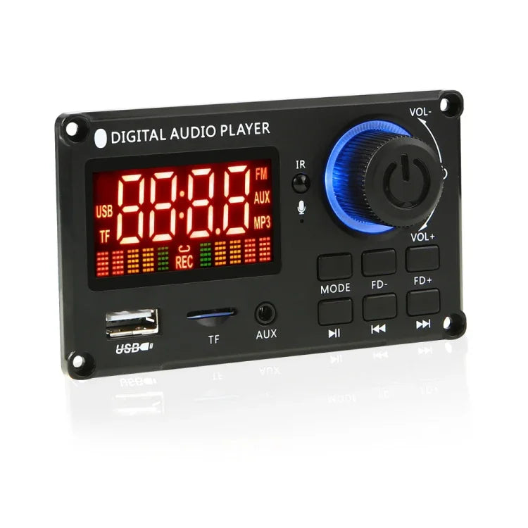 100W 12V TPA3116 カラースクリーン パワーアンプ Bluetooth デコーダーボード 録音通話対応、シリコンリモコン、小型シリコンリモコン、小型リモコン