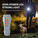 LED点滅ライト付きハンドヘルド超音波吠え止め器 周波数変換犬トレーニング機器、黒＋オレンジ、ダークグレー、グレー＋オレンジ