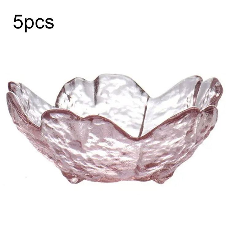 5個セット ハンマーガラス 桜皿 醤油皿 小皿 ピンク