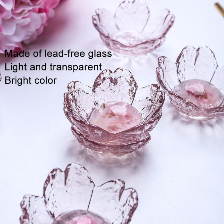 5個セット ハンマーガラス 桜皿 醤油皿 小皿 ピンク