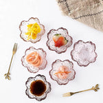 5個セット ハンマーガラス 桜皿 醤油皿 小皿 ピンク