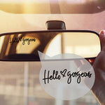 Hello gorgeous Car Stickers Inverted Rear Mirror Glass Sticker, Hello gorgeous