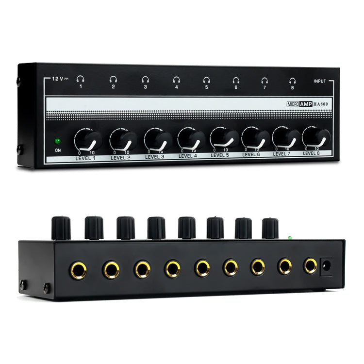 8チャンネルモニタリング多チャンネルヘッドホンアンプ 録音スタジオ用、USプラグ、HA800