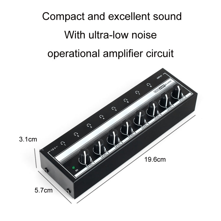 8チャンネルモニタリング多チャンネルヘッドホンアンプ 録音スタジオ用、USプラグ、HA800