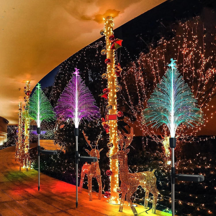 クリスマスツリー ソーラーライト 屋外雰囲気照明 防水発光フェスティバル装飾ランプ、星と月 透明
