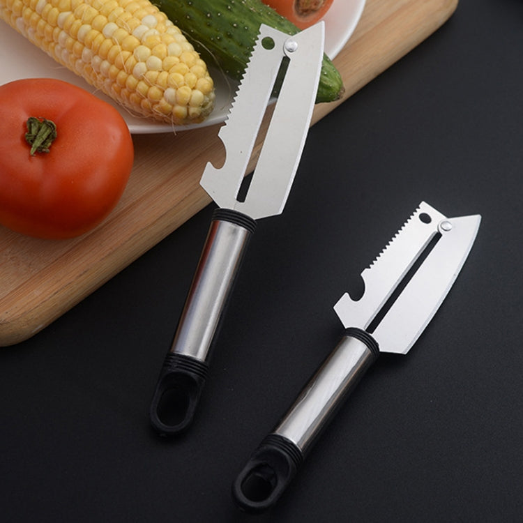 多機能ステンレス製ペティナイフ 家庭用果物・野菜スクレーパー 栓抜き付き