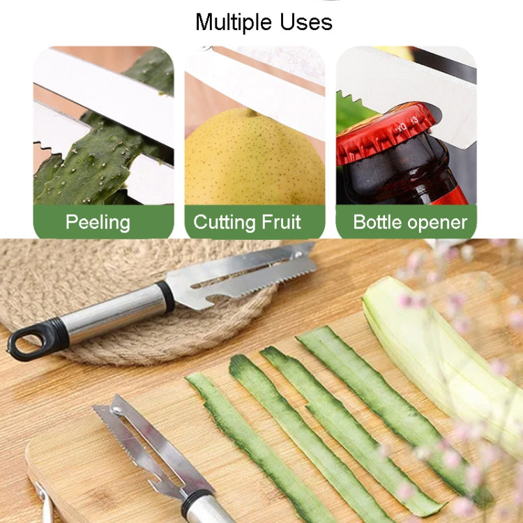 多機能ステンレス製ペティナイフ 家庭用果物・野菜スクレーパー 栓抜き付き
