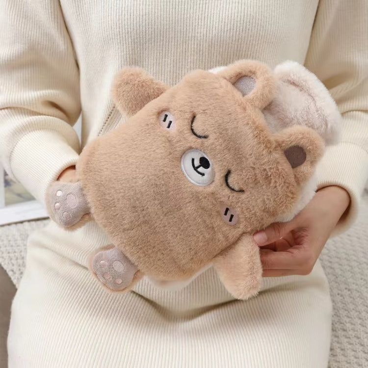1L湯たんぽ両手用ぬいぐるみかわいいハンドウォーマー、白黒子犬、茶色のクマ、フルーツグリーンカエル、黄色のアヒル、ピンクのウサギ、コンソーシアム、いたずら猫、小さな茶色のクマ、小さな白ウサギ