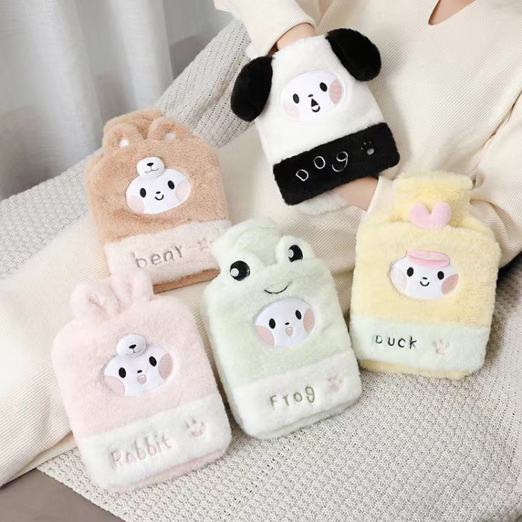 1L湯たんぽ両手用ぬいぐるみかわいいハンドウォーマー、白黒子犬、茶色のクマ、フルーツグリーンカエル、黄色のアヒル、ピンクのウサギ、コンソーシアム、いたずら猫、小さな茶色のクマ、小さな白ウサギ