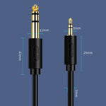 JINGHUA 3.5mmから6.5mmオーディオケーブル アンプ用ギターケーブル 6.35mm、長さ0.5m、1.5m、3m、5m