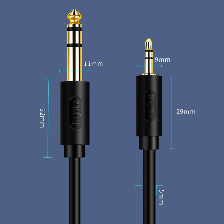 JINGHUA 3.5mmから6.5mmオーディオケーブル アンプ用ギターケーブル 6.35mm、長さ0.5m、1.5m、3m、5m