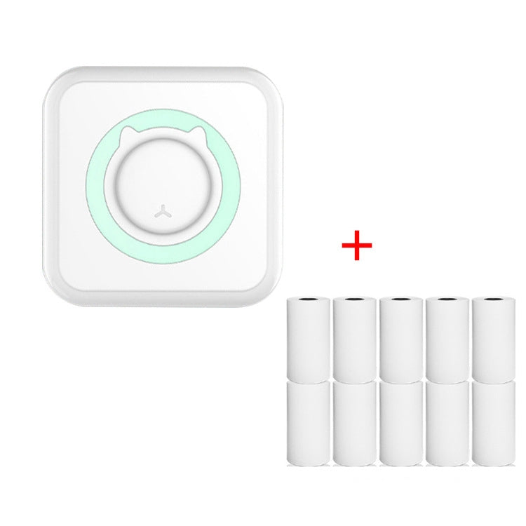 C15ミニ学生用Bluetoothインクレス写真ラベルサーマルプリンター、グリーン+5枚紙、ピンク+5枚紙、グリーン+5枚ステッカー、ピンク+5枚ステッカー、グリーン+10枚紙、ピンク+10枚紙、グリーン+5枚ステッカー+5枚紙、ピンク+5枚ステッカー+5枚紙、グリーン+5枚ステッカー+5枚紙+3色紙