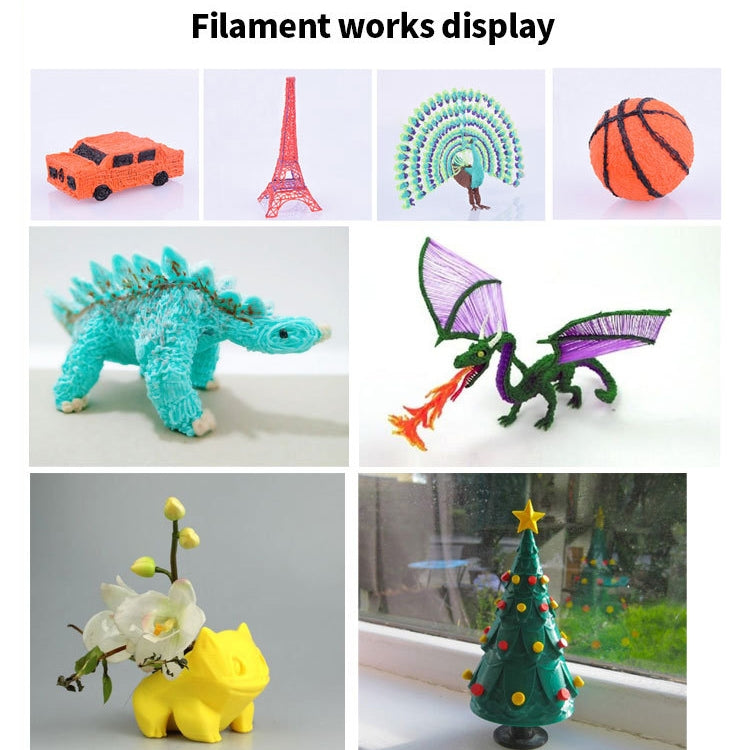 3Dプリンティングペン消耗品 1.75mm高耐久ライン素材 環境対応原料 プリントシルクスレッド、10色セット PCL 5m