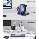 3イン1 ワイヤレス充電器 Samsung Galaxy Z Fold モバイルフォン イヤホン & スマートウォッチ対応、F16A