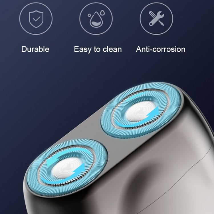 ダブルヘッド ミニ磁気シェーバー ポータブル メンズ電動シェーバー