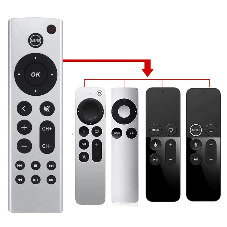 Apple TVリモコン用 4K / HD A2169 A1842 A1625 音声なし、通常スタイル