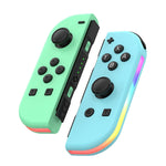 JOY-02 ゲーミング左右ハンドル RGBライト付き ボディフィール Bluetoothゲームパッド Switch / Switch OLED / Switch Pro / Switch Lite / Switch Joycon用、ブルーレッド、グリーンブルー、ホワイト
