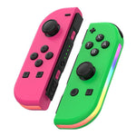 JOY-02 ゲーミング左右ハンドル RGBライト付き ボディフィール Bluetoothゲームパッド Switch / Switch OLED / Switch Pro / Switch Lite / Switch Joycon用、ブルーレッド、グリーンブルー、ホワイト