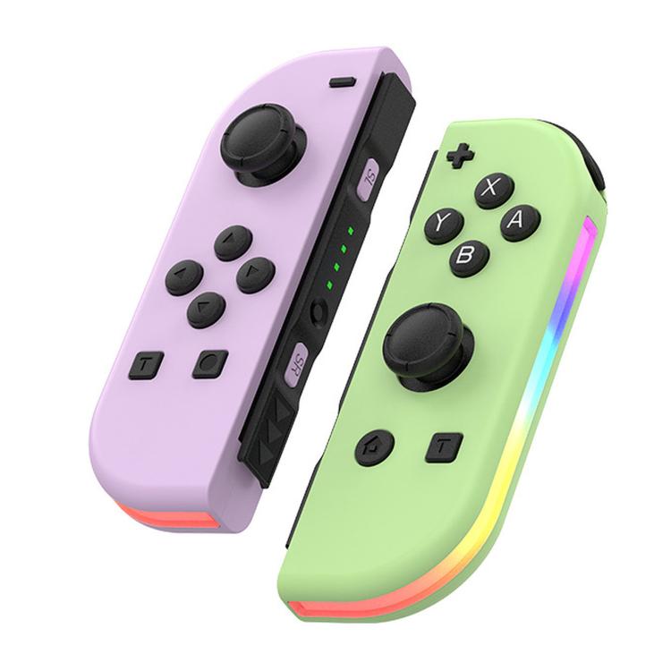 JOY-02 ゲーミング左右ハンドル RGBライト付き ボディフィール Bluetoothゲームパッド Switch / Switch OLED / Switch Pro / Switch Lite / Switch Joycon用、ブルーレッド、グリーンブルー、ホワイト