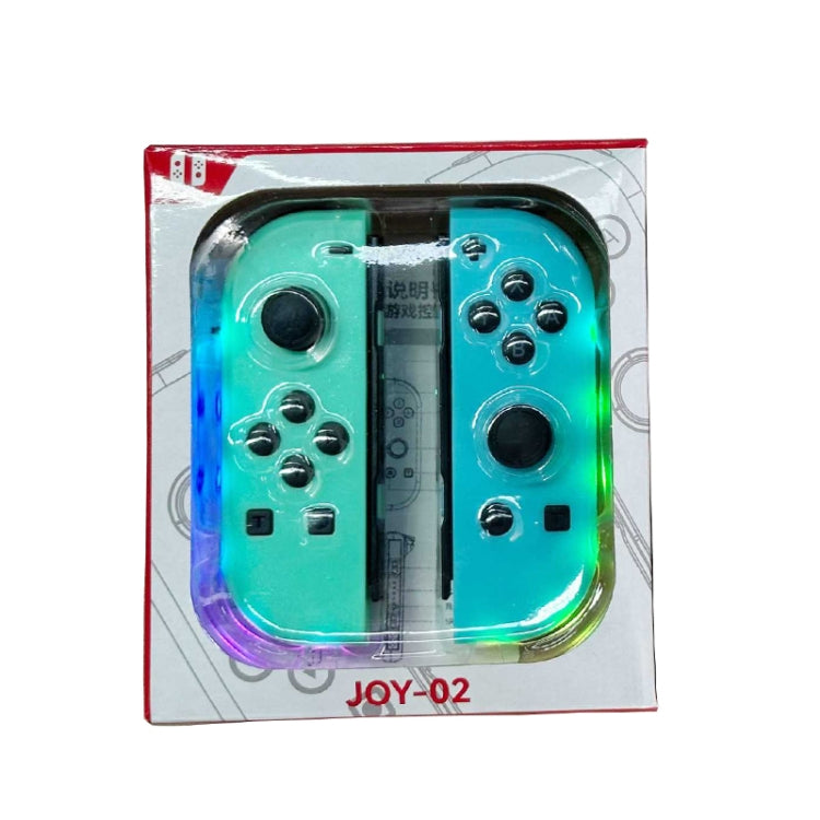 JOY-02 ゲーミング左右ハンドル RGBライト付き ボディフィール Bluetoothゲームパッド Switch / Switch OLED / Switch Pro / Switch Lite / Switch Joycon用、ブルーレッド、グリーンブルー、ホワイト
