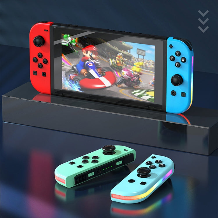 JOY-02 ゲーミング左右ハンドル RGBライト付き ボディフィール Bluetoothゲームパッド Switch / Switch OLED / Switch Pro / Switch Lite / Switch Joycon用、ブルーレッド、グリーンブルー、ホワイト